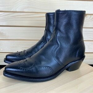 ABILENE 9.5 US Boots Leather 6444 Soft Snip Toe Western Cowboy Boots Black